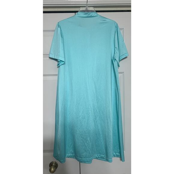 Vintage Shadowline Beautiful Blue Nightgown Snaps At Top Size Large - Picture 5 of 6